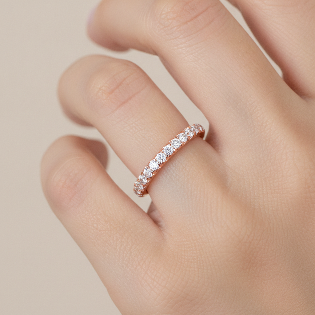 Sparkly Eternity Band In 925 Sterling Silver - Thirteen