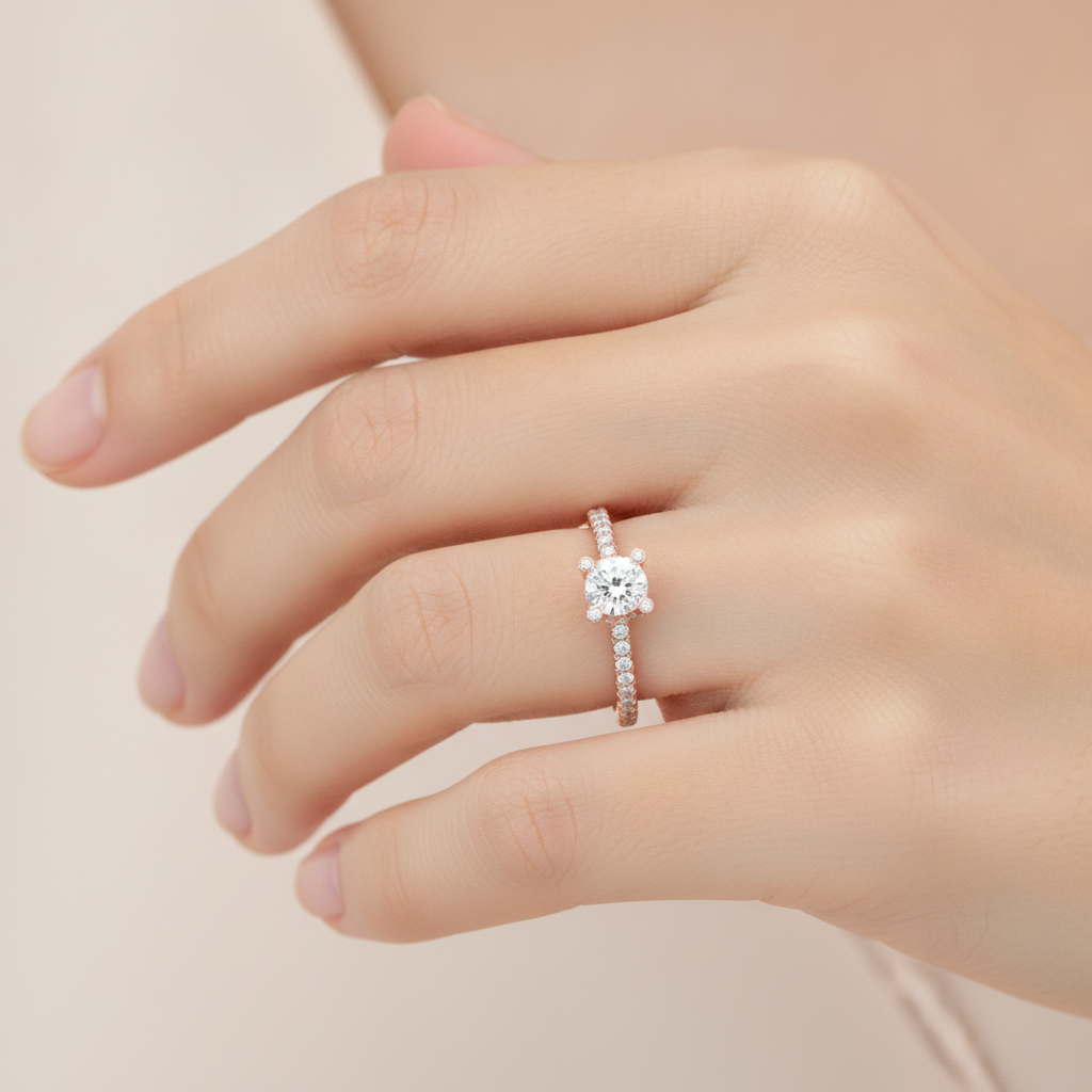 High Ranking Solitaire Ring In 925 Sterling Silver - Thirteen