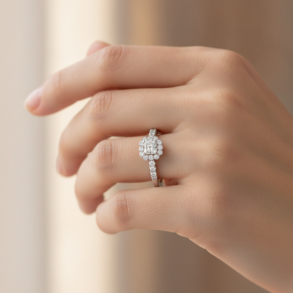 Fashionable Solitaire Ring In 925 Sterling Silver - Thirteen