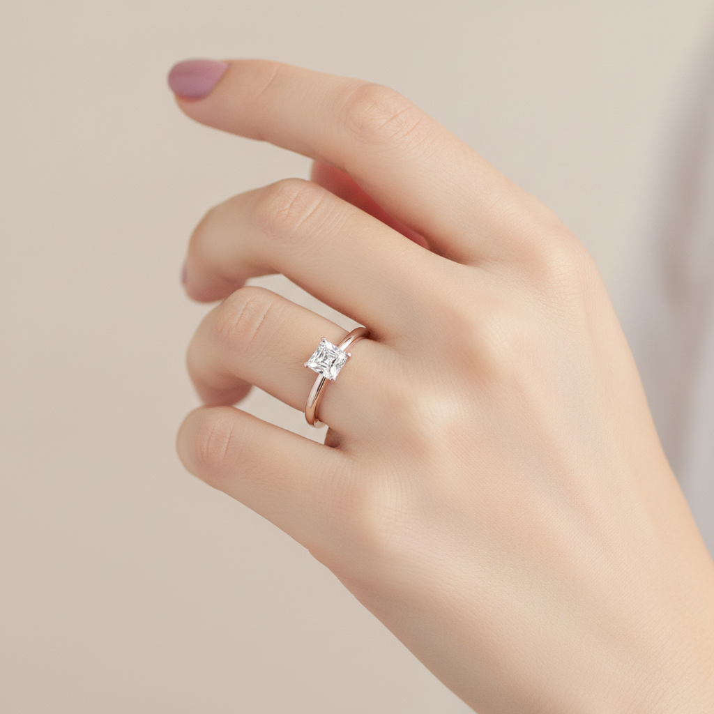 Queen Ring Solitaire Ring In 925 Sterling Silver - Fourteen