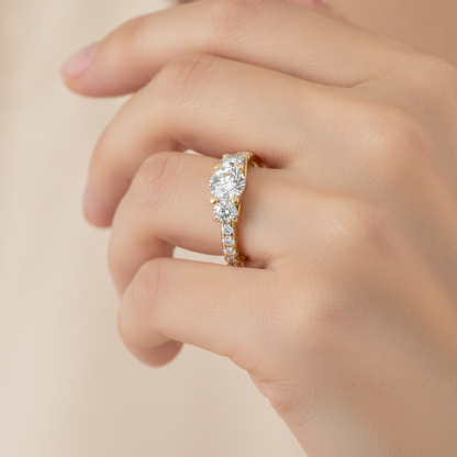 Blossomy Tri Stone Ring In 925 Sterling Silver - Thirteen