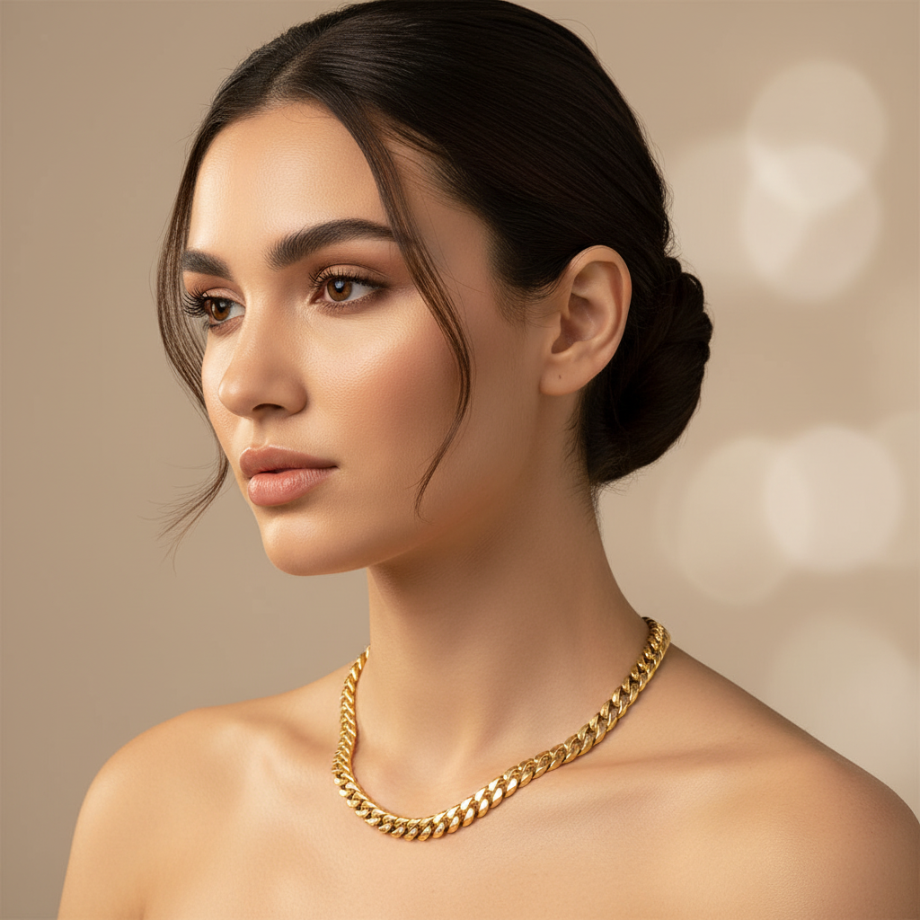 Cuban Link Chain Necklace 20 Inch With Box Clasp Closure 6.5 Mm Width - Five