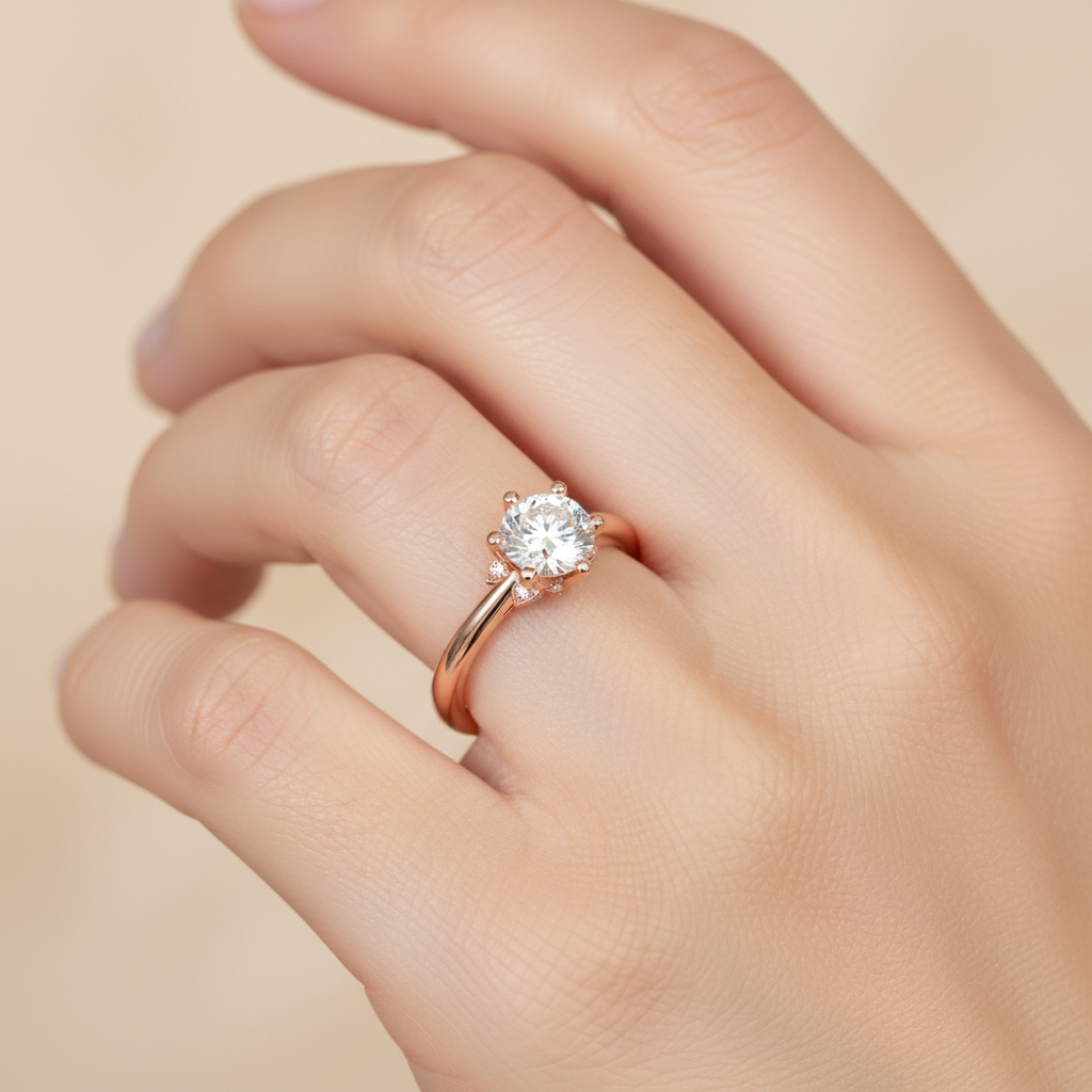 1 Ct Classic 6 Prong Solitaire Moissanite Engagement Ring in 925 Sterling Silver