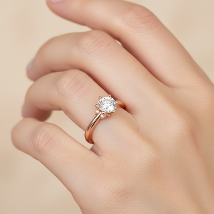 1 Ct Classic 6 Prong Solitaire Moissanite Engagement Ring in 925 Sterling Silver