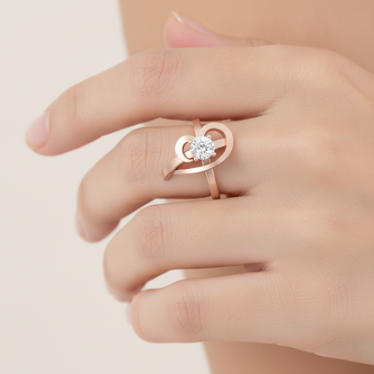 Nature's Basket Solitaire Ring In 925 Sterling Silver - Thirteen