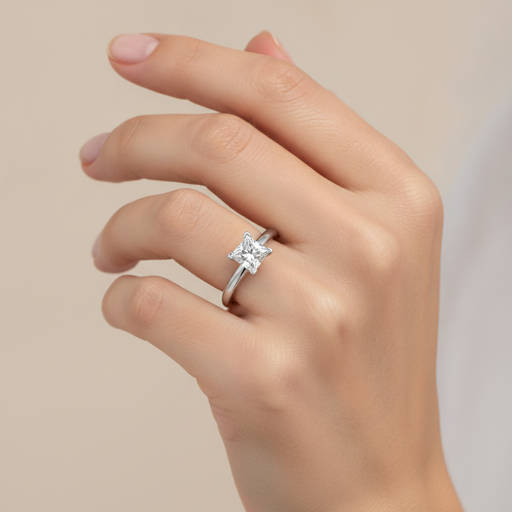 Queenly Engagement Ring In 925 Sterling Silver - Thirteen