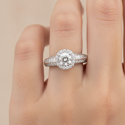 Frenesi Halo Ring In 925 Sterling Silver - Thirteen