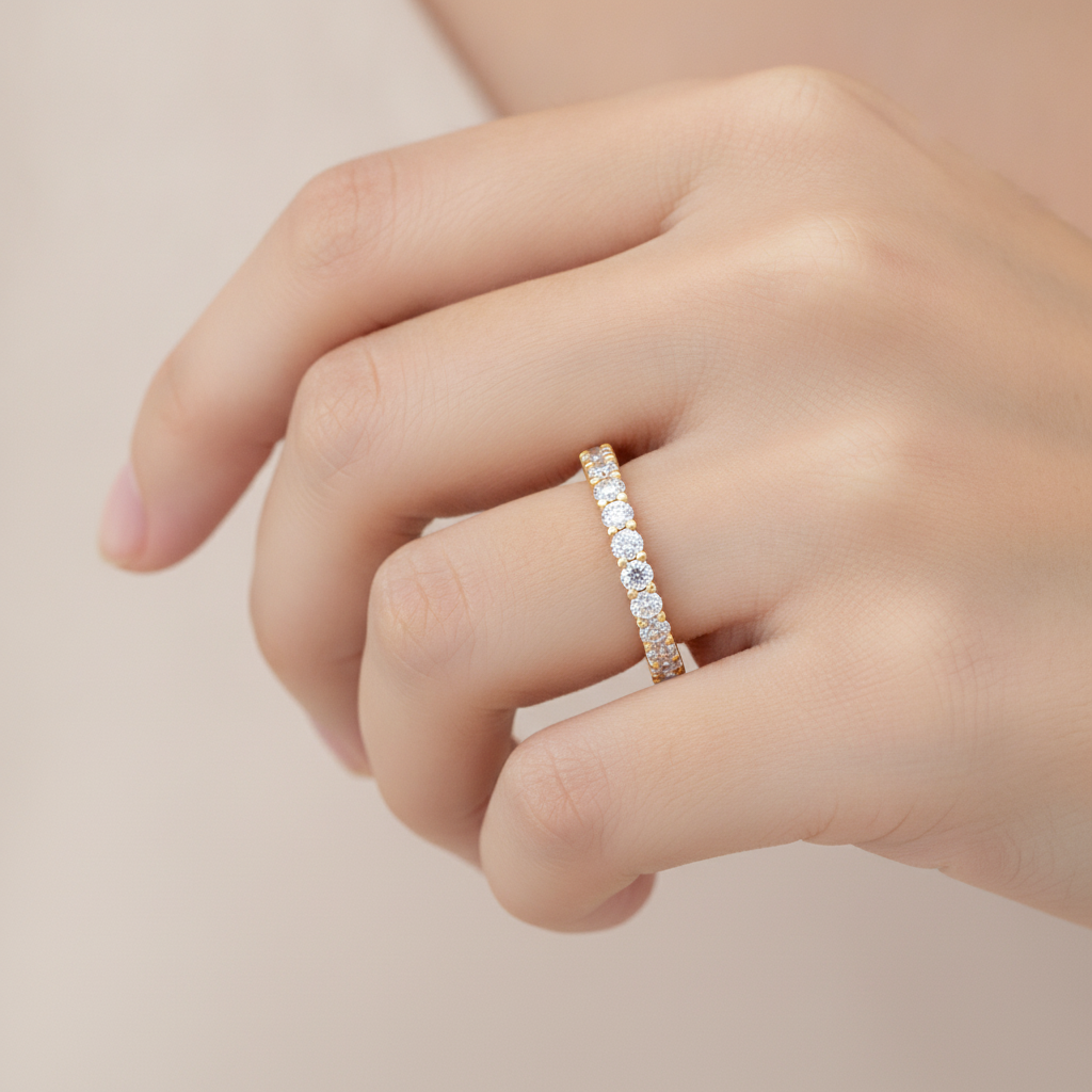 Estelle Full Eternity Ring In 925 Sterling Silver - Thirteen
