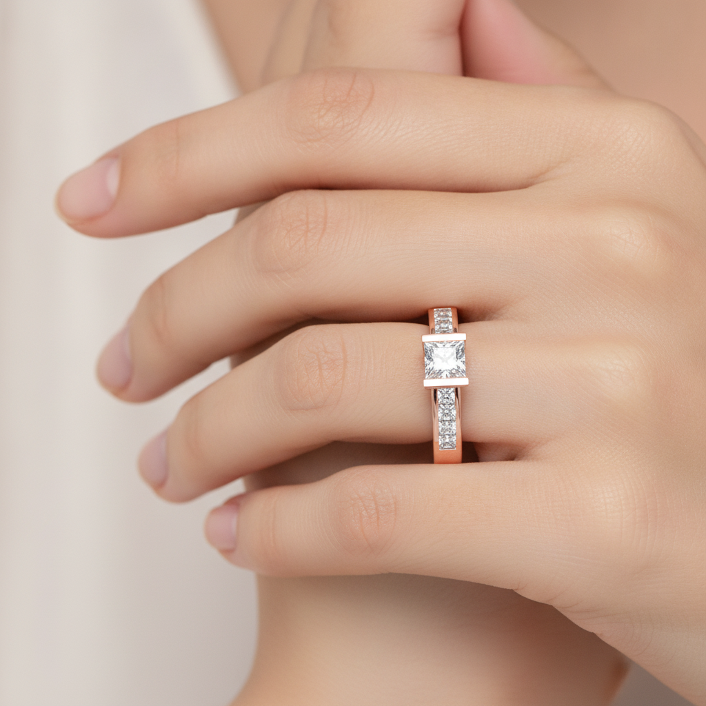 Burnished Solitaire Ring In 925 Sterling Silver - Thirteen