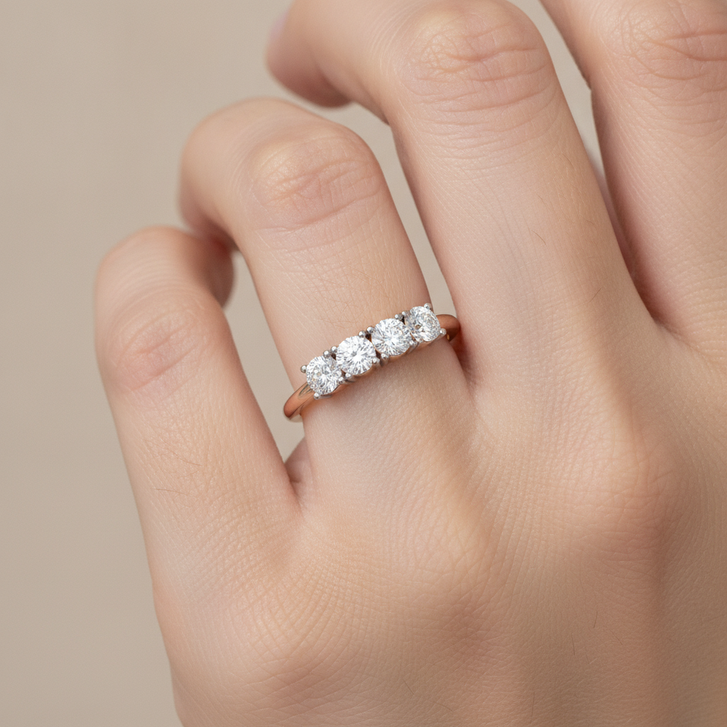 Divan Half Eternity Ring In 925 Sterling Silver - Fourteen