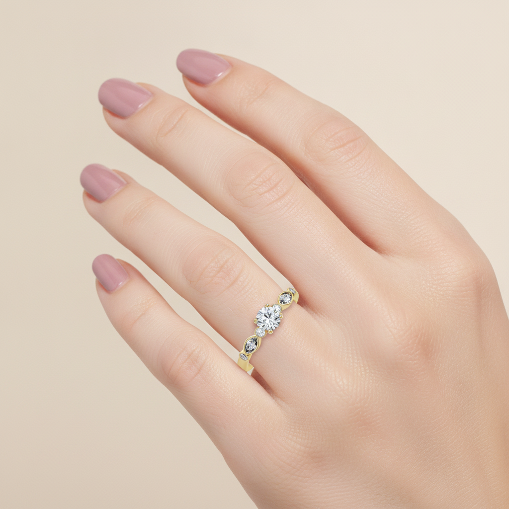 Astonishing Solitaire Ring In 925 Sterling Silver - Fourteen