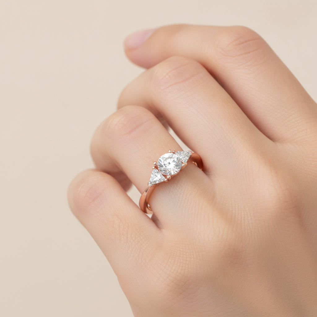 Sparking Tri Stone Ring - Thirteen