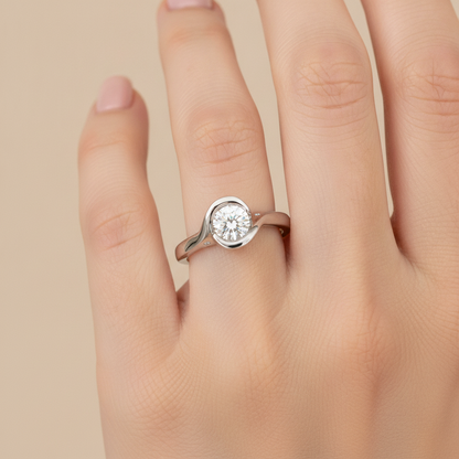 Speal Classic Solitaire Ring In 925 Sterling Silver - Fourteen