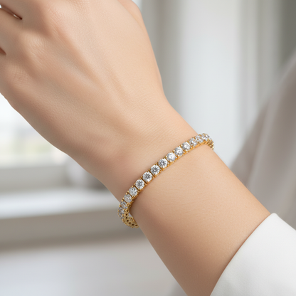 Diamond Tennis Bracelet In White Gold With Secure Clasp - Eight