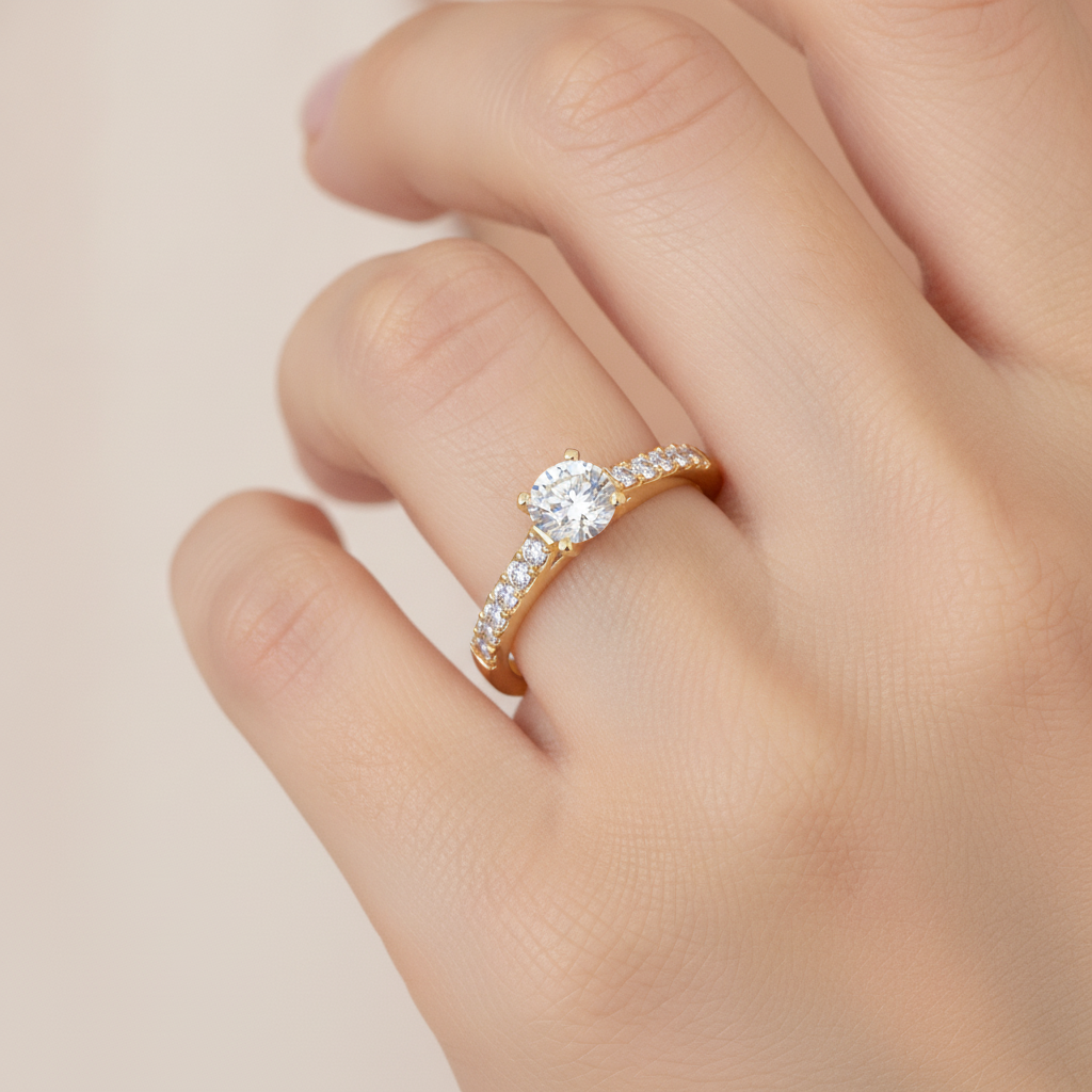Impressive Solitaire Ring In 925 Sterling Silver - Thirteen