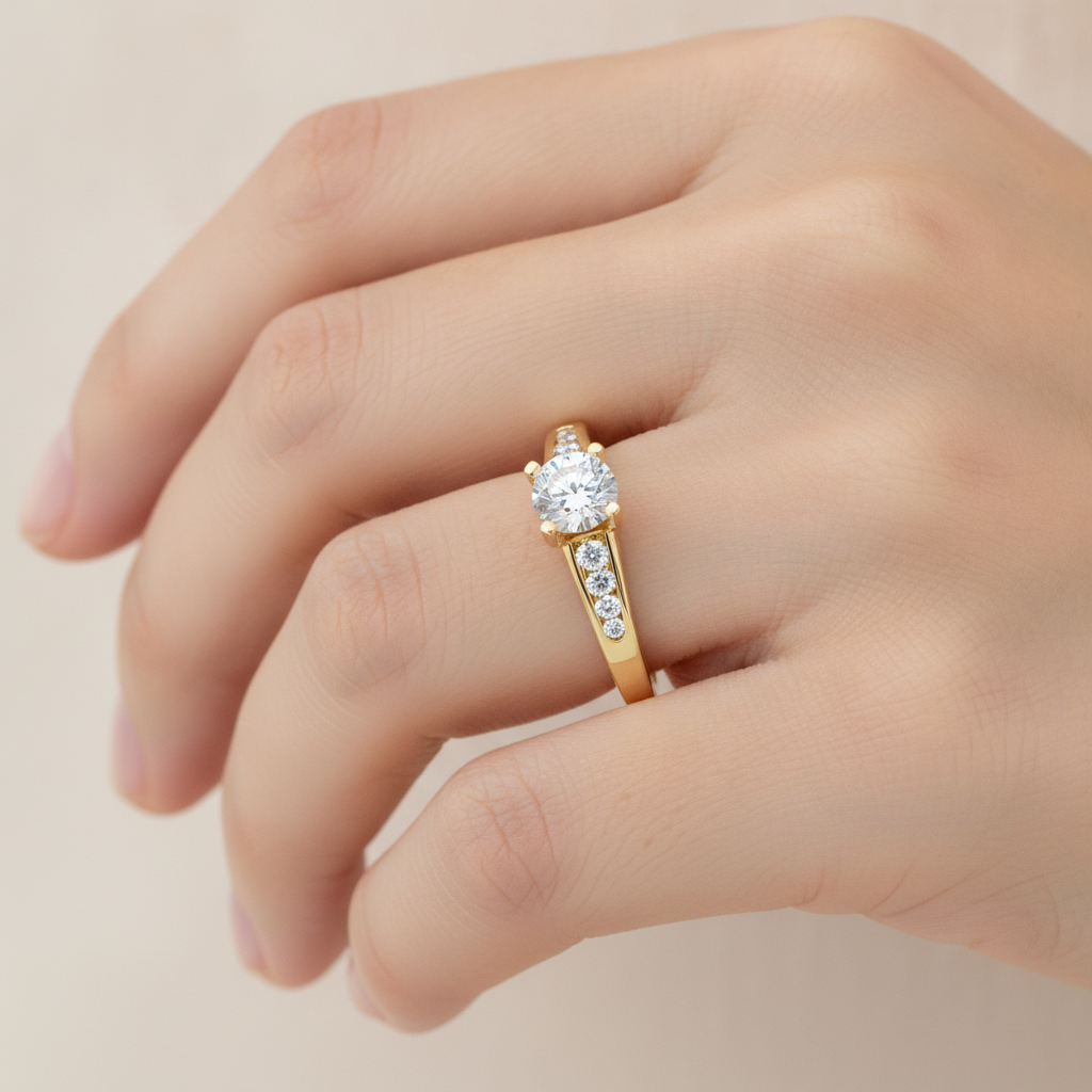 Glitz Solitaire Ring In 925 Sterling Silver - Thirteen