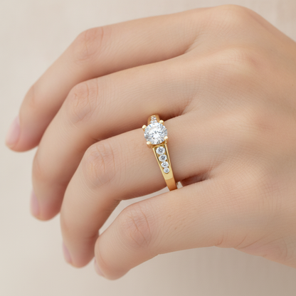 Glitz Solitaire Ring In 925 Sterling Silver - Thirteen