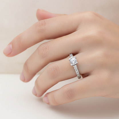 The Bonita Single Stone Ring In 925 Sterling Silver - Thirteen