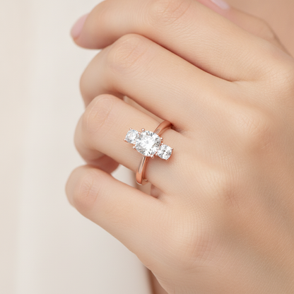 Brilliant Tri Stone Ring - Thirteen
