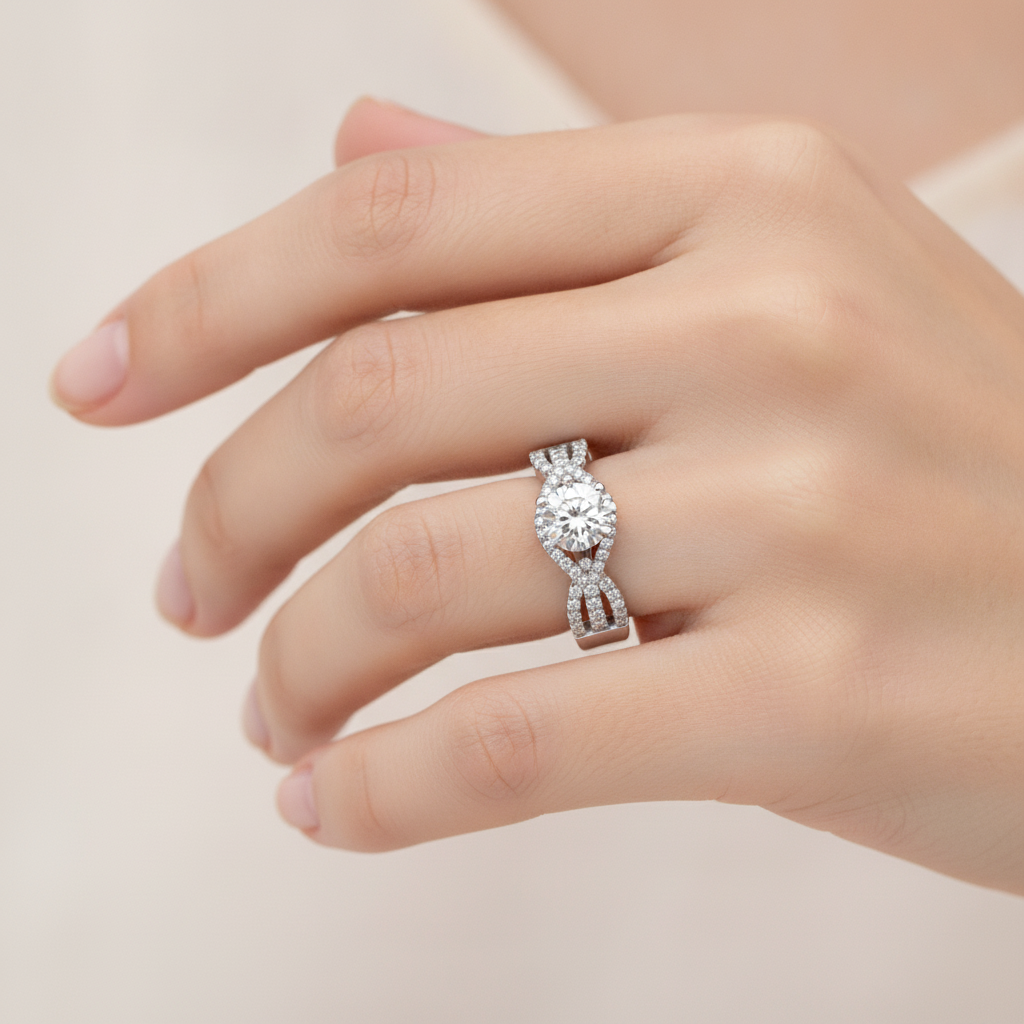 Royale Solitaire Ring In 925 Sterling Silver - Thirteen