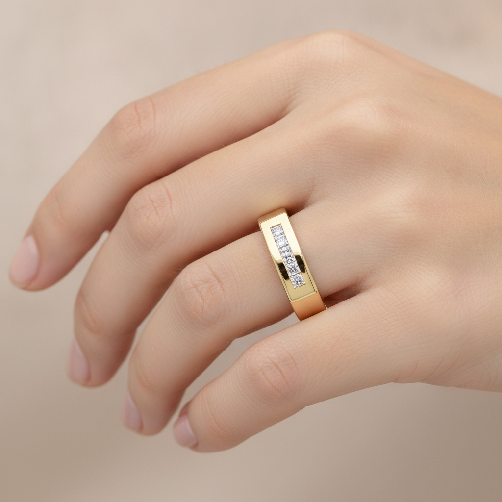 Gleamful Men's Band In 925 Sterling Silver - Thirteen