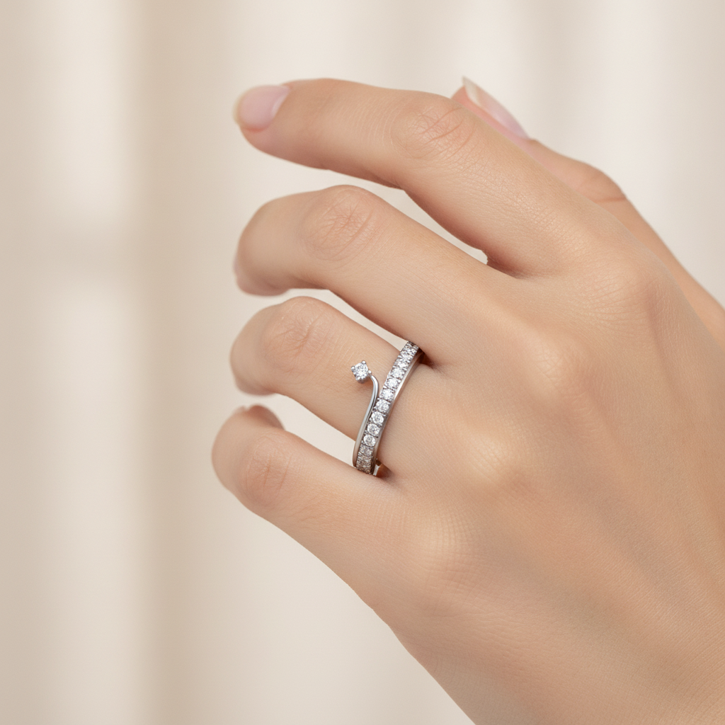 Stunning Diamond Band In 925 Sterling Silver - Thirteen