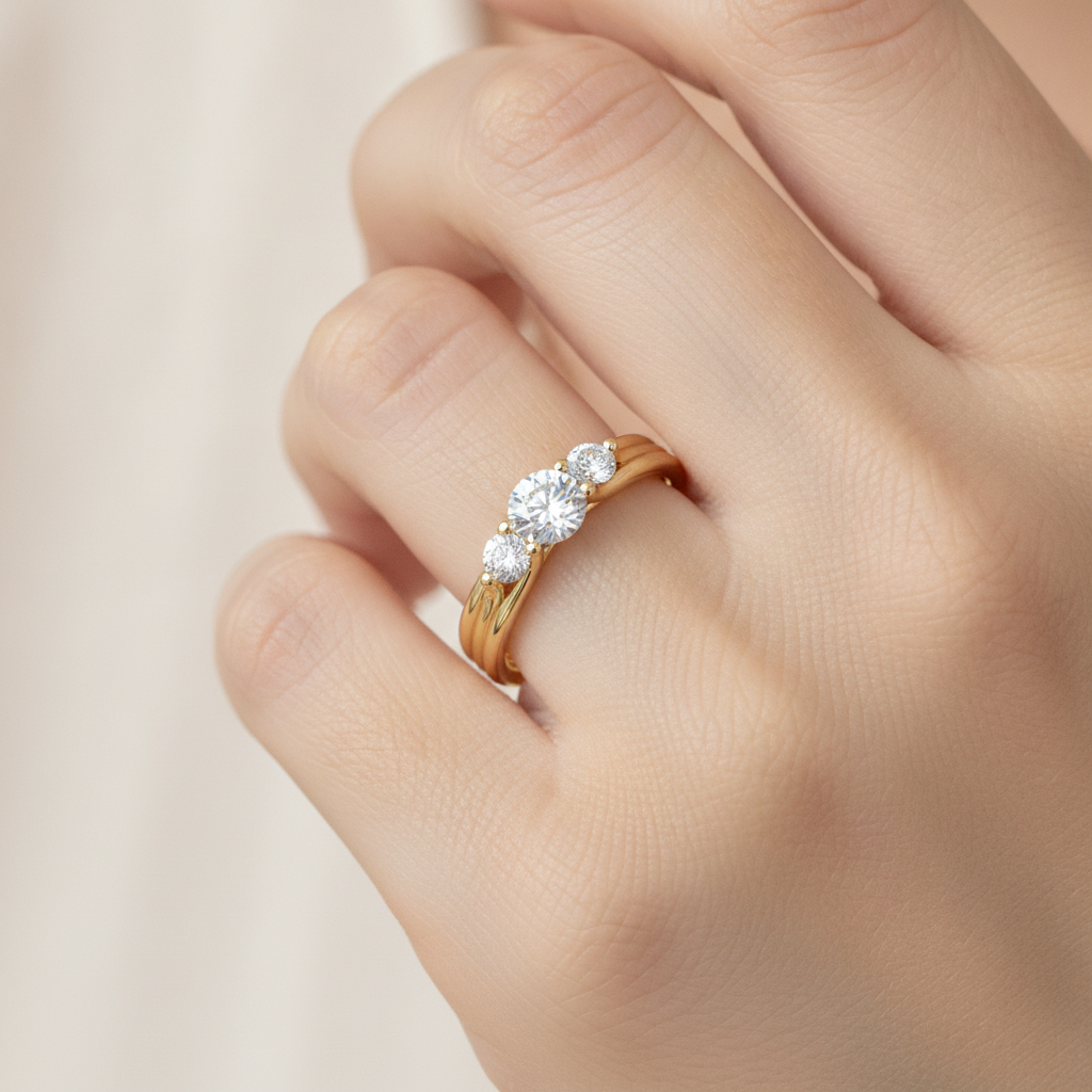 World Class Halo Solitaire Ring - Thirteen