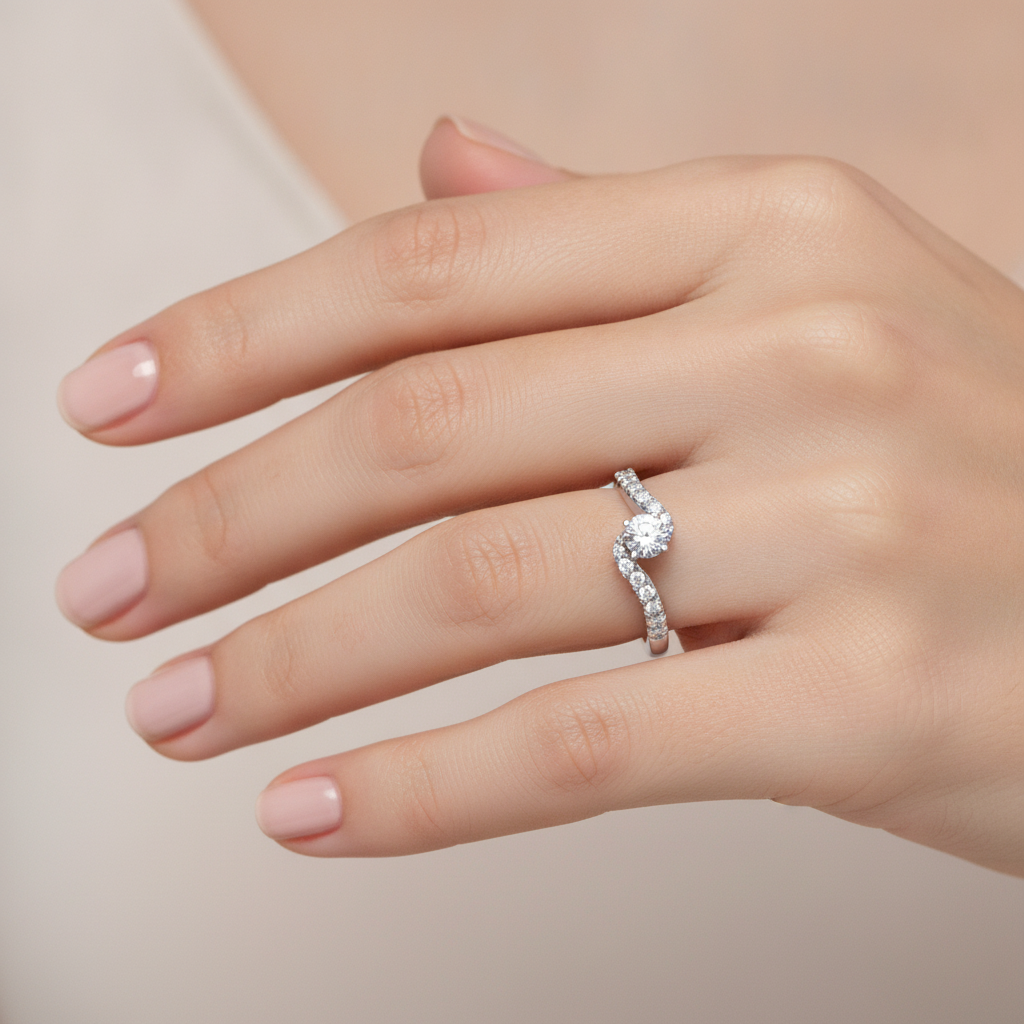 Appealing Solitaire Ring In 925 Sterling Silver - Thirteen
