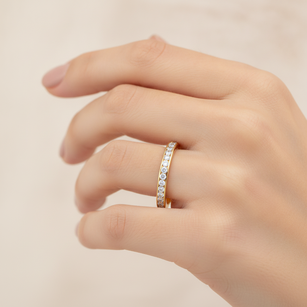Mesmerizing Eternity Band In 925 Sterling Silver - Thirteen