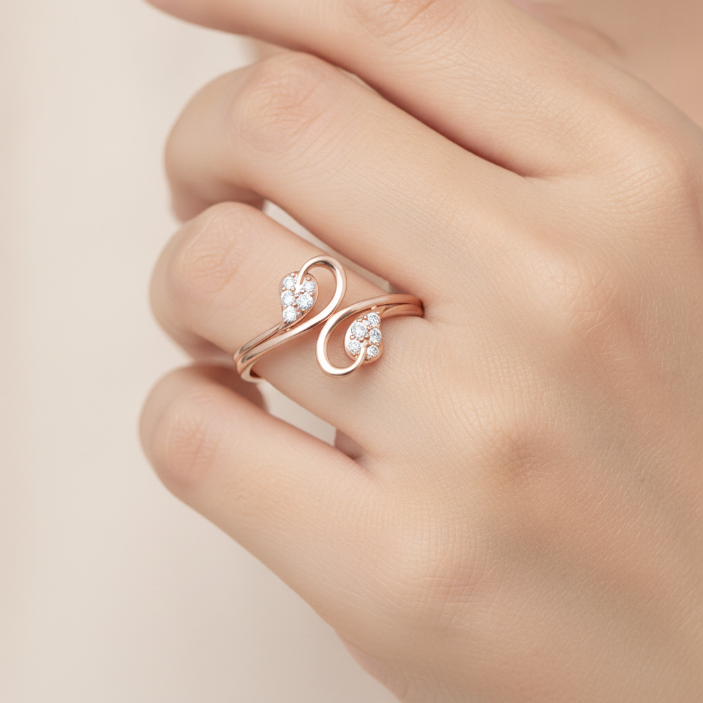Dual Leaves Diamond Band - Thirteen
