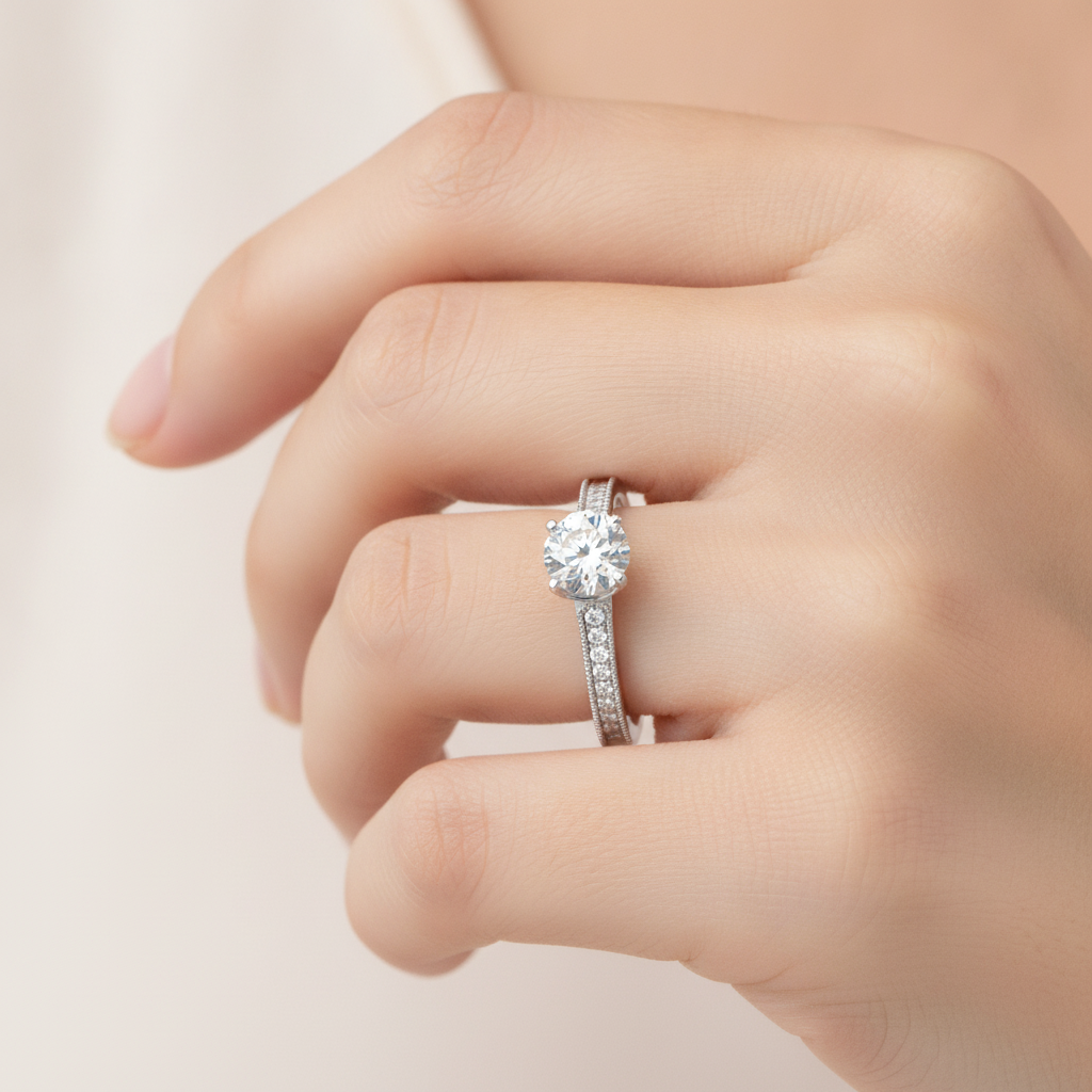 Serendipity Solitaire Ring In 925 Sterling Silver - Thirteen
