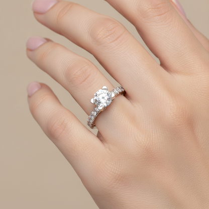Fair Solitaire Ring In 925 Sterling Silver - Thirteen