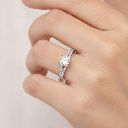Superior Solitaire Ring In 925 Sterling Silver - Thirteen