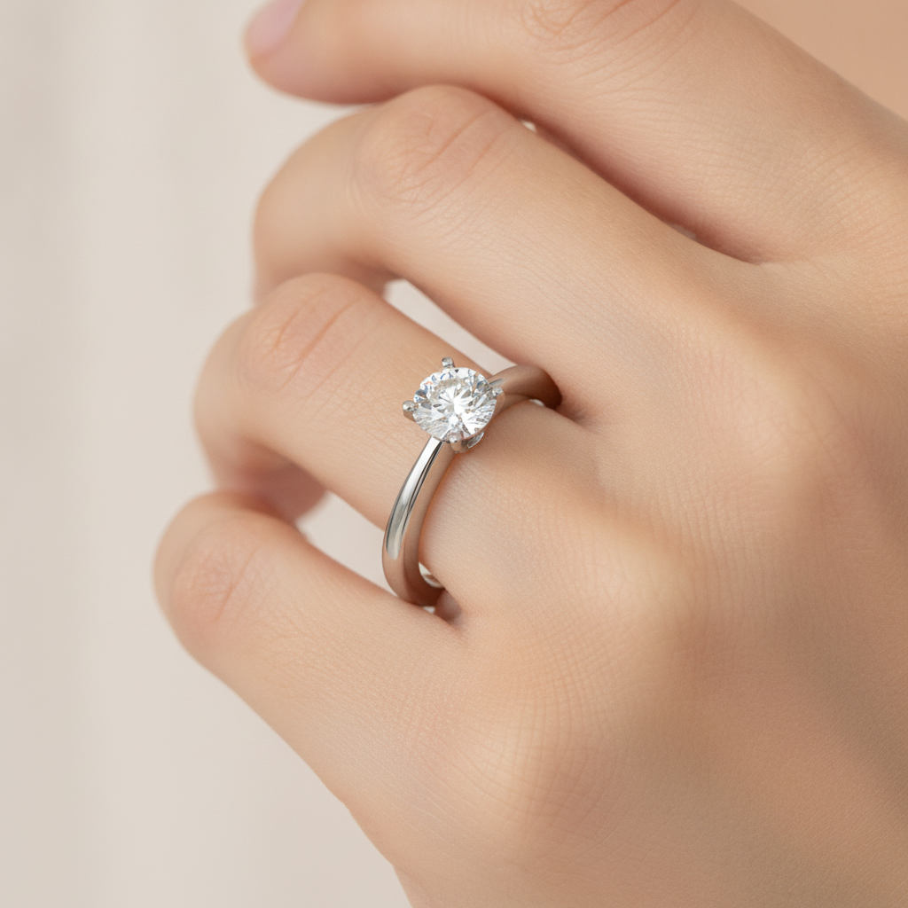Etoile Classic Solitaire Ring In 925 Sterling Silver - Thirteen