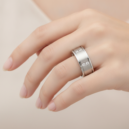 Ravishing Men's Broad Band Ring In 925 Sterling Silver - Thirteen