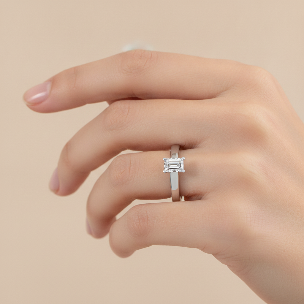 Flawless Solitaire Ring In 925 Sterling Silver - Thirteen