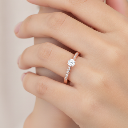 Glittery Solitaire Ring - Thirteen