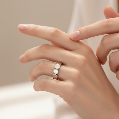 Scalloped Edge Stacking Ring Yellow Gold - Eight
