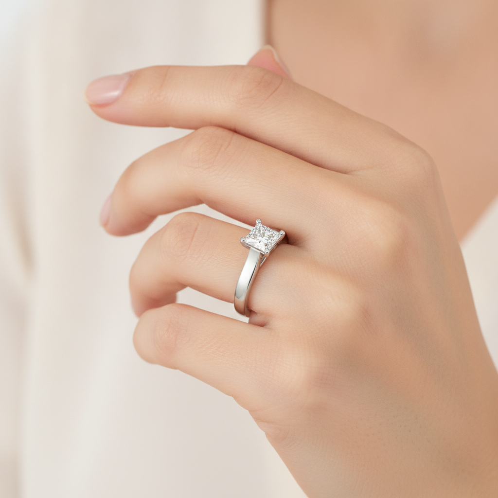 The Lovely Solitaire Ring In 925 Sterling Silver - Thirteen