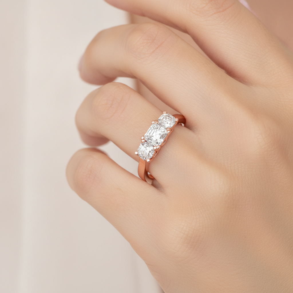 Bright Tri Stone Ring - Thirteen