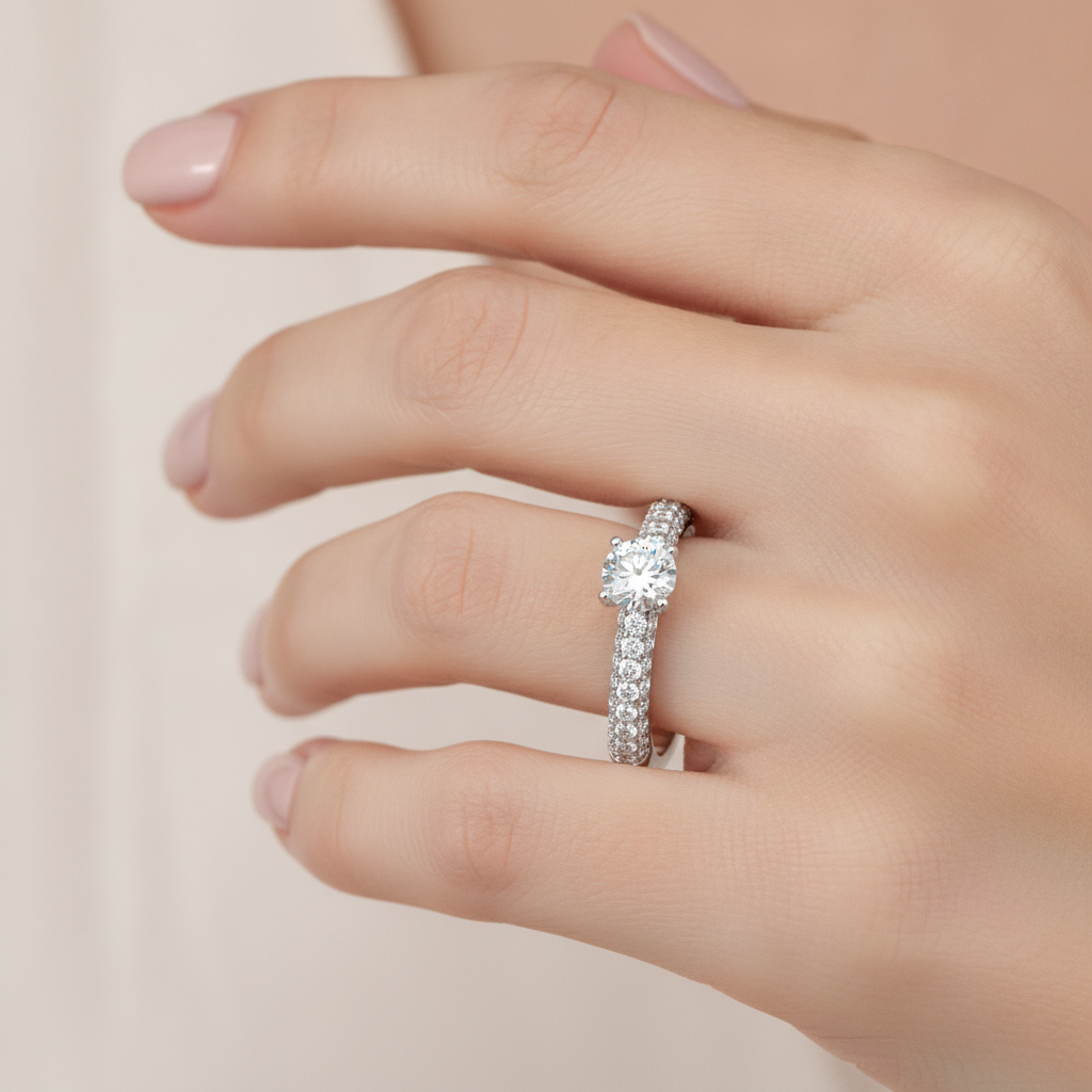 The Idealistic Single Stone Ring In 925 Sterling Silver - Thirteen