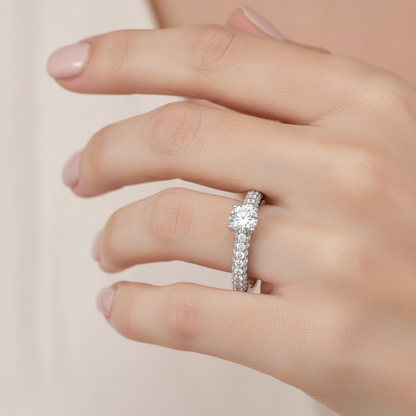 The Idealistic Single Stone Ring In 925 Sterling Silver - Thirteen