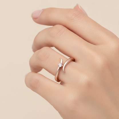 Flora Ray Solitaire Ring In 925 Sterling Silver - Thirteen