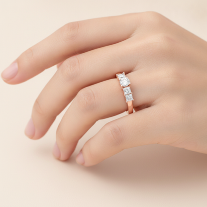 Auspicious Five Stone Ring In 925 Sterling Silver - Fourteen