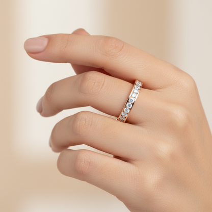 Rose Gold Flat Band Ring For Women  Classic Wedding Band - Two