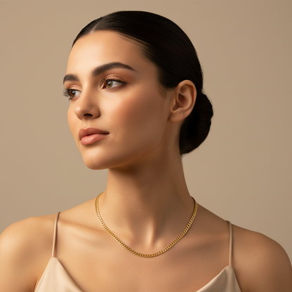 Cuban Link Chain Necklace With Box Clasp Closure - Five