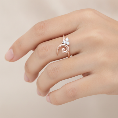 Lily Floral Diamond Band In 925 Sterling Silver - Thirteen