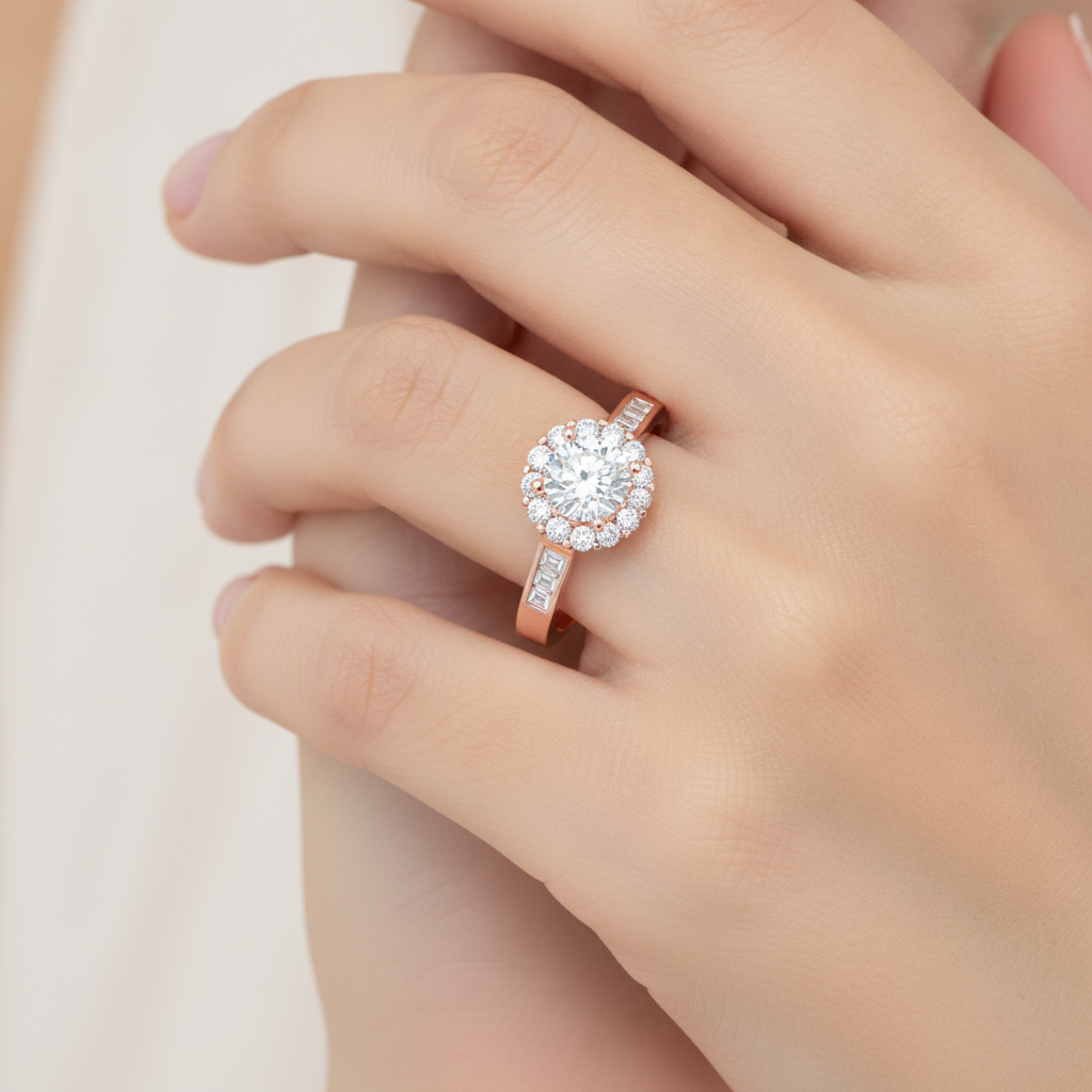 Lustrous Bridal Ring Set In 925 Sterling Silver - Thirteen
