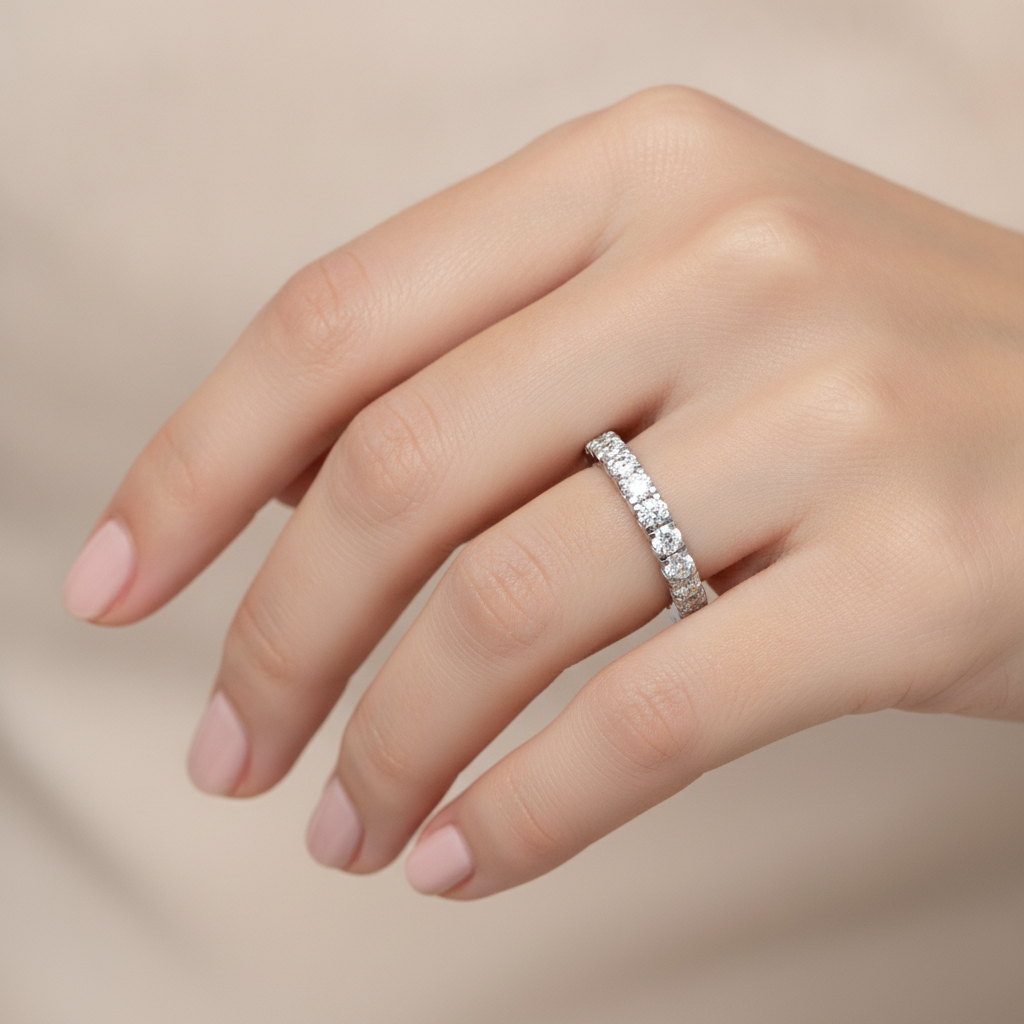 Effervescent Half Eternity Wedding Band - Fourteen