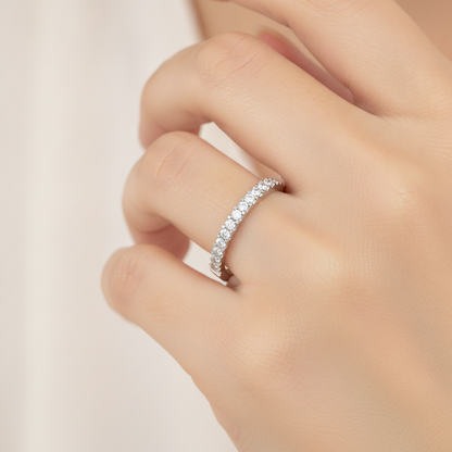 A Lane Of Gems Half Eternity Ring In 925 Sterling Silver - Thirteen
